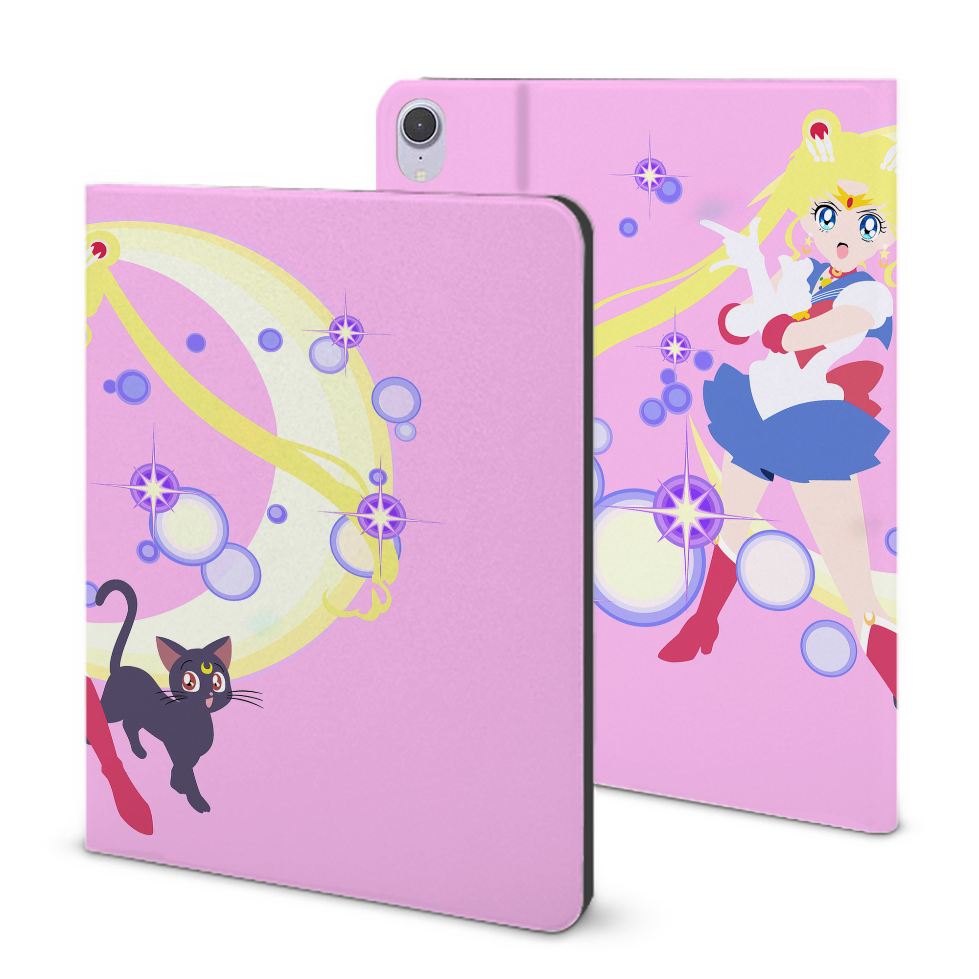 （画像用） 美少女戦士セーラームーン Sailor Moon IPad ケース ブック型 PUレザー TPU 耐衝撃 軽量 薄型 ペン収納なし 全面保護 IPad 各モデル対応